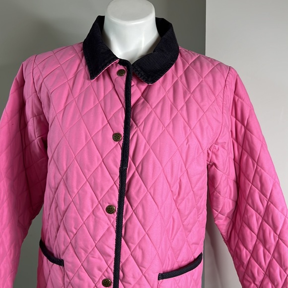 L.L.Bean Pink Corduroy Quilted Button Jacket girls XL 18 - Picture 2 of 6
